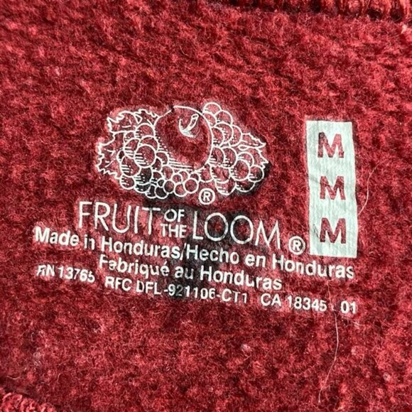 Vintage Fruit Of The Loom Red Embroidered Arizona Crew Neck Sweatshirt M - Picture 3 of 14